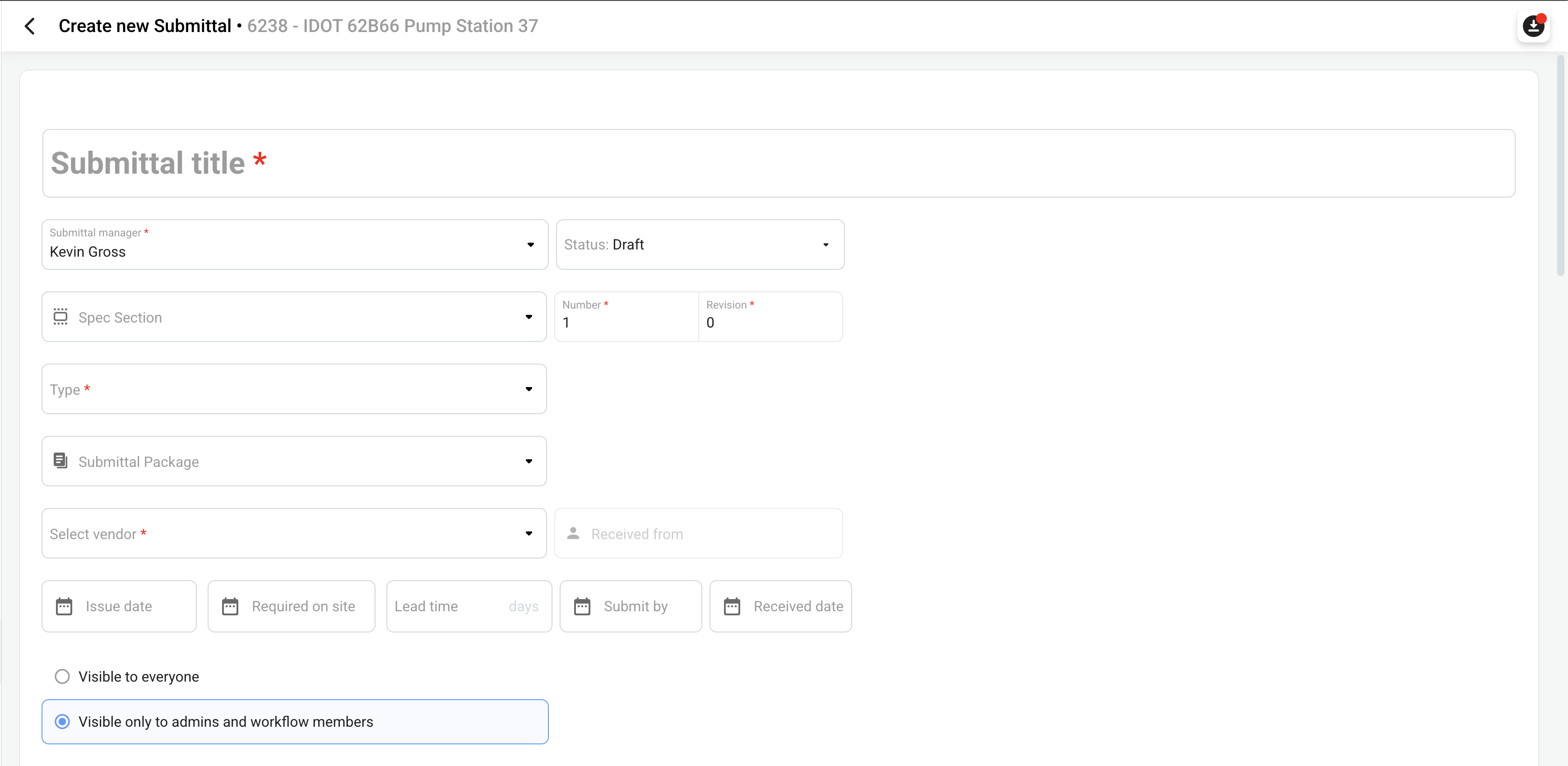 Submittal Create 1