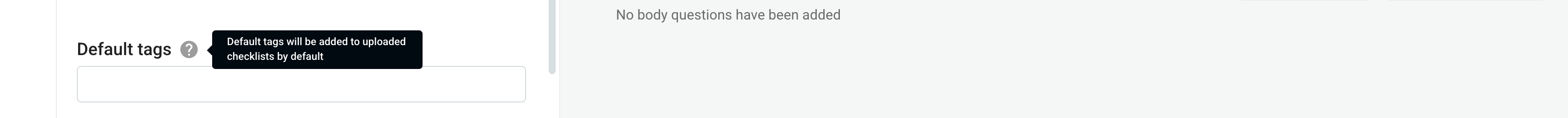 Checklist Default Tags)
