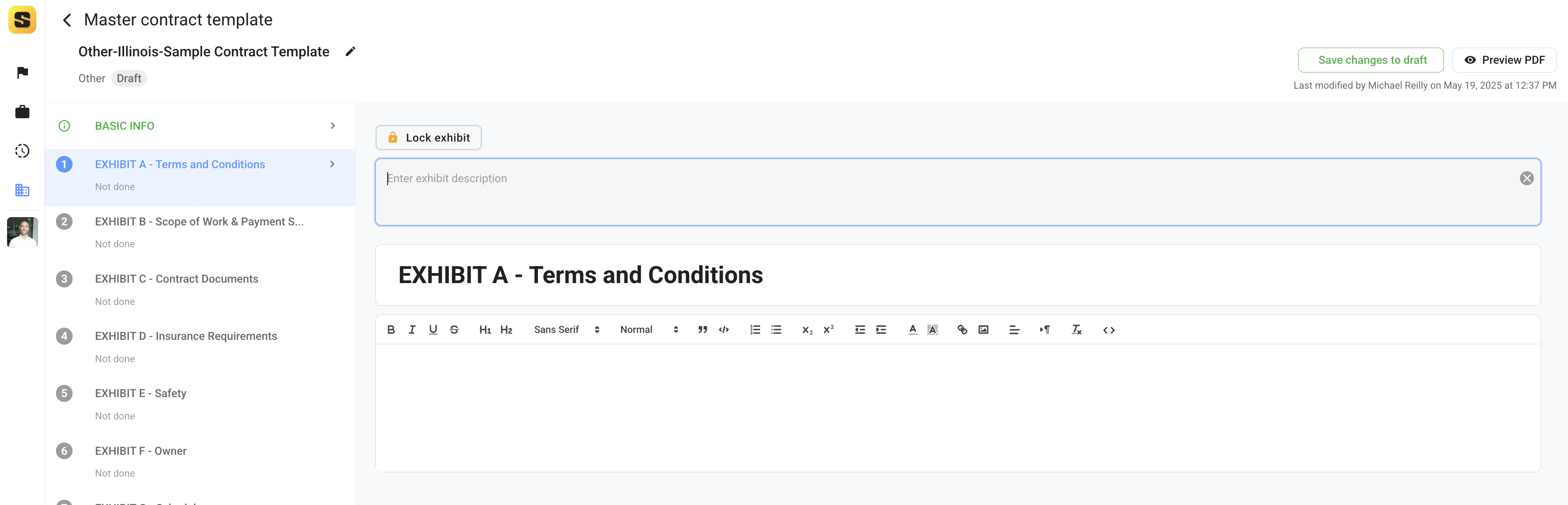 Contract Template Exhibit Description)