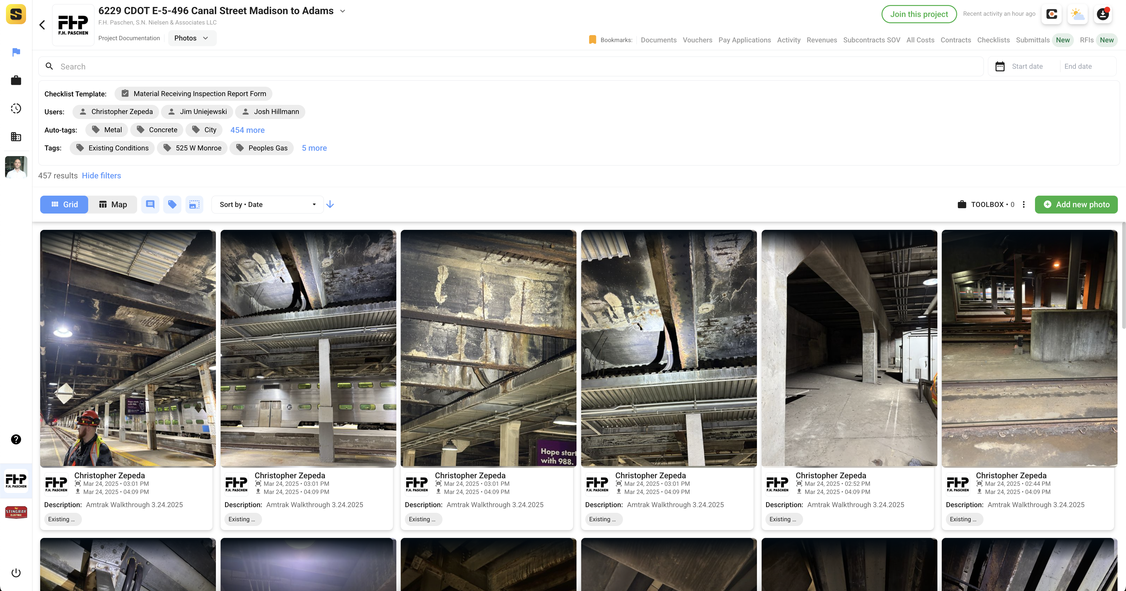 Photos Page with Filters and Tags