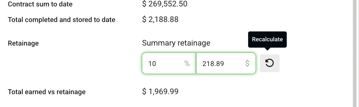 Recalculate Retention)