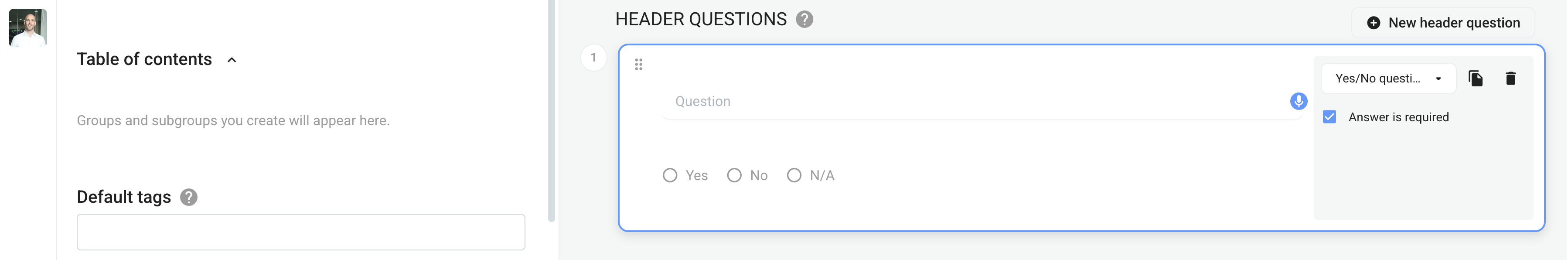 Yes No)